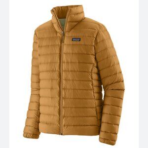New $279 Patagonia Men's L Down Sweater Full Zip Puffer Jacket Pufferfish Gold